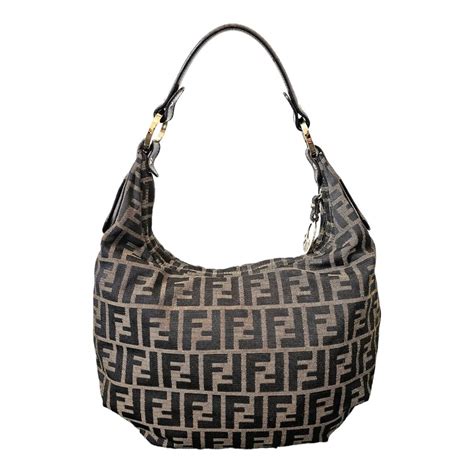 fendi black hobo bag outside zipper compartment chef|FENDI Zucchino Cuoio Chef Hobo Black 198644 .